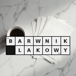 Rozwiązanie krzyżówki: barwnik nierozpuszczalny w wodzie i rozpuszczalnikach organicznych - barwnik lakowy | hasła, synonimy i podpowiedzi Hasło krzyżówkowe barwnik nierozpuszczalny w wodzie i rozpuszczalnikach organicznych - barwnik lakowy – rozwiązanie, synonimy, podpowiedzi i definicje krzyżówkowe